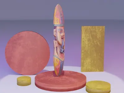 African mask 08 high-poly 3D model