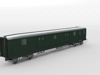 Old Swiss baggage railcar 3D model
