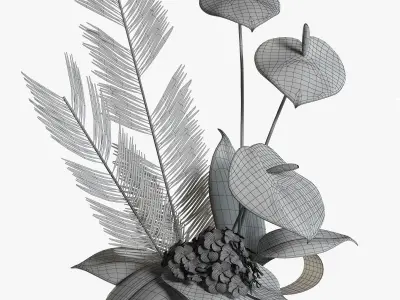 Anthurium bouqet 3D model