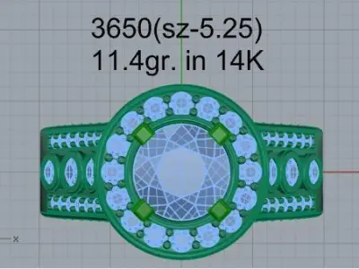 Round Halo Ring 3650 3D print model