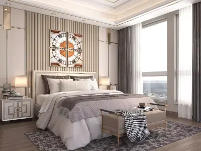 Modern Bedroom Scene 34 3D model