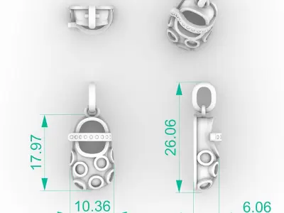 Baby Shoe Charm Necklace  3D print model