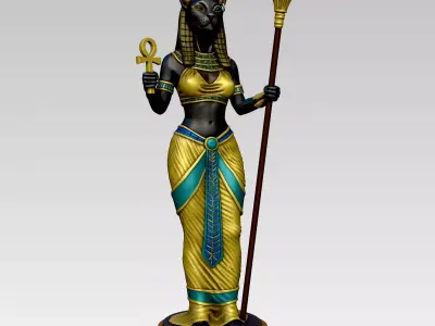 Statue of the Egyptian goddess Bastet 3D print model