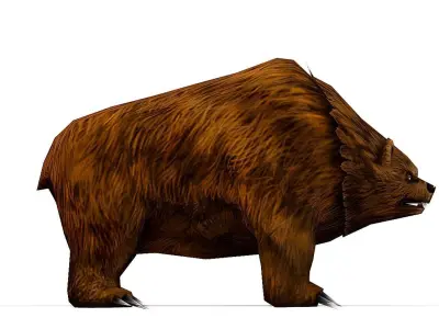 Lowpoly Cartoon Character Bear Low-poly 3D model