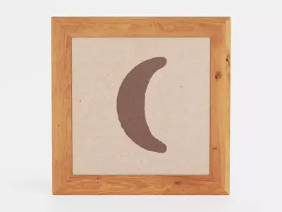 -Wall Picture V2- Moon- Low-poly 3D model