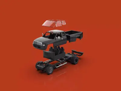 2000 Dodge Ram 2500 Quad Cab Cummins Dually RC And Scale Model 3D print model