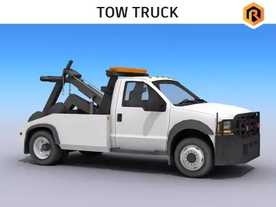 Tow Truck Low-poly 3D model