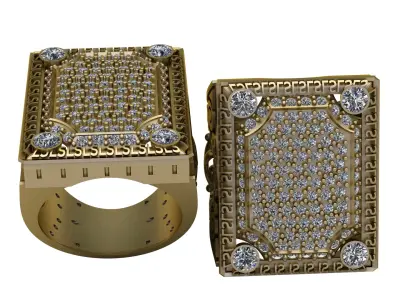 LUXURY HIP HOP WEDDING RING 3D PRINTABLE MODEL 3D print model