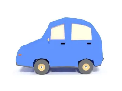Low Poly Cartoon City Cars Collection 3D Model Pack