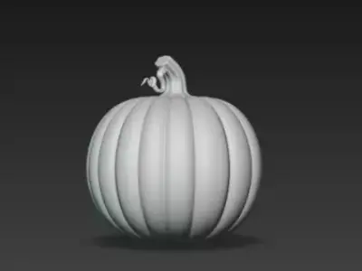 3D Model of Gray Jack O Lantern Pumpkin Halloween Decoration 3D print model