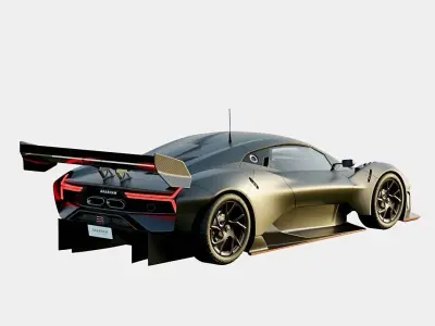 Brabham BT62 2018 Road Legal Version Low-poly 3D model