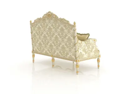 Baroque gold loveseat by Modenese 3D model