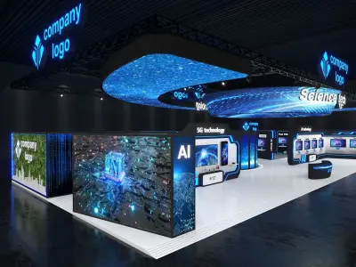 exhibition stand 30x14 model 3D model