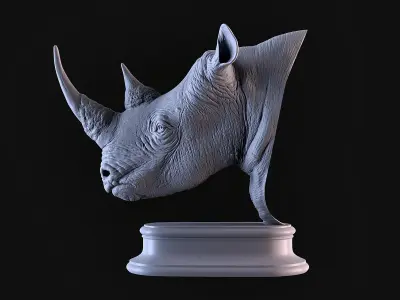 Rhinoceros head 3D print model