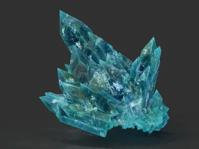 Low poly Blue Crystal Gemstone Pack 200114 Low-poly 3D model