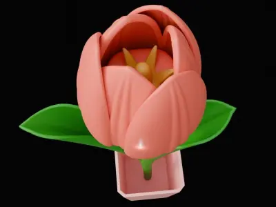 Tulip Flower 3D Print Model  3D print model