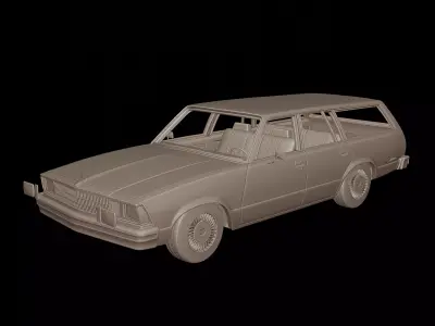 Chevrolet malibu classic 1980 four doors wagon 3D print model