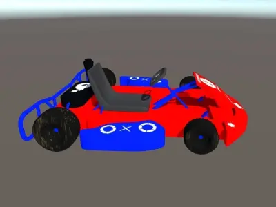  Simple Low Poly Kart pack Low-poly 3D model