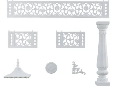 jharokha indian gazebo 3D model