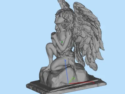 girl with angel wings 3D print model
