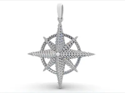 Compass star pendant model 298 3D print model