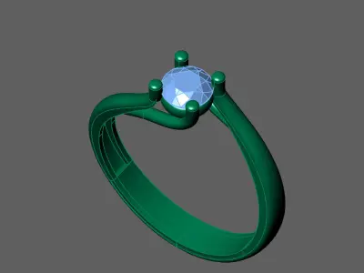 Womens Rings With Stone Ring Ready STL 3DM Models Rings women 3D print model 3