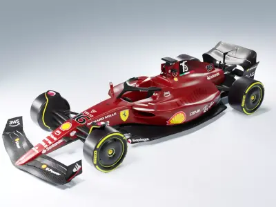 Formula 1 Ferrari Scuderia 16 Low Poly and High Poly F1-75 Low-poly 3D model
