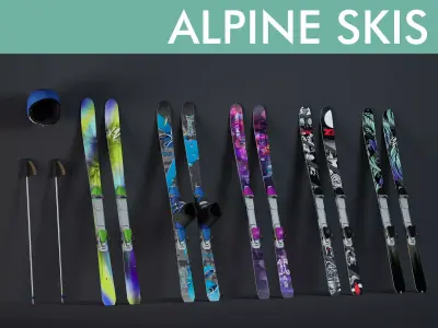 ski sports equipment 3D model