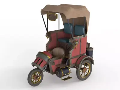 Steam Punk Taxi Low-poly 3D model