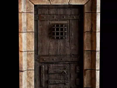 Medieval Door Pack 4 Doors With Bonus Archways Game Ready Low-poly 3D model