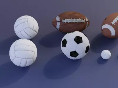 Pack de pelotas Low-poly 3D model