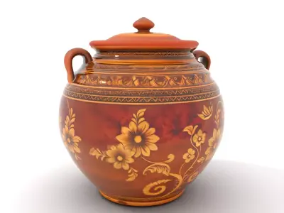 Ornate Ceramic Jar model pack Low-poly 3D model