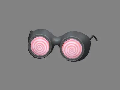 Cartoon myopia glasses - dizzy Low-poly 3D model