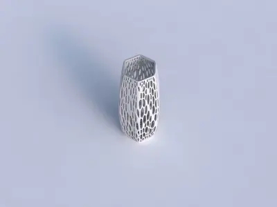 Vase hexagon with fine organic lattice 3D print model