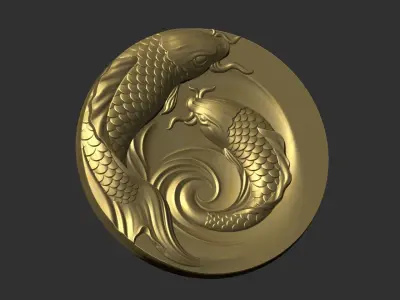 two fish 3D print model