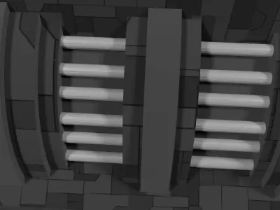 Spacecraft thruster 3 Low-poly 3D model