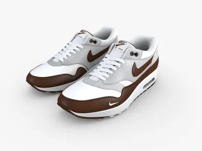 Nike Air Max 1 Leather Brown 3D model