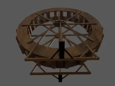 Water Wheel Low-poly 3D model Low-poly 3D model
