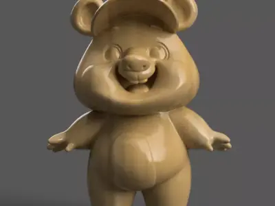 Cute Bear 3D Model Fun Cartoon Decoration STL 3D print model