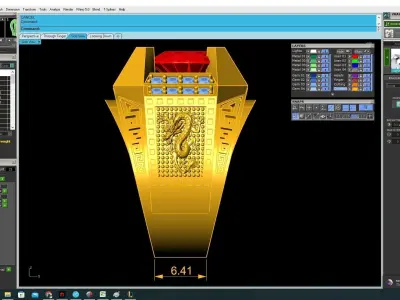 Luxury Oval Ruby Pave Signet Ring for Men 3713 3D print model
