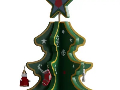 Christmas tree with mini ornaments 3D model