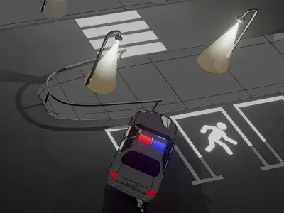 Scene style cartoon 3D model