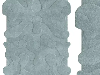 Exclusive Blue Large Blot Rug 3D model