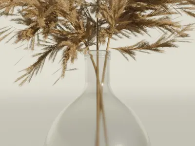 Reed in vase low-poly AR VR model Low-poly 3D model
