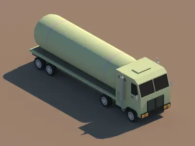 Cartoon Low Poly Truck Package Low-poly 3D model