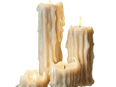Candles set 3D model