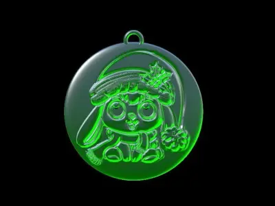 Cute Christmas Bunny Ornament 3D print model