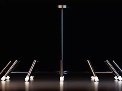 Modern Modular Chandelier Low-poly 3D model