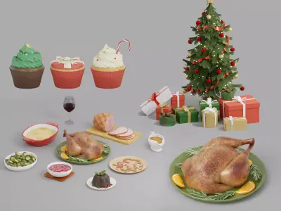 Christmas Pack 01 3D Model Collection