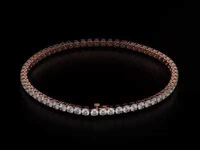 Tennic Braclet round gem 3mm 3D print model